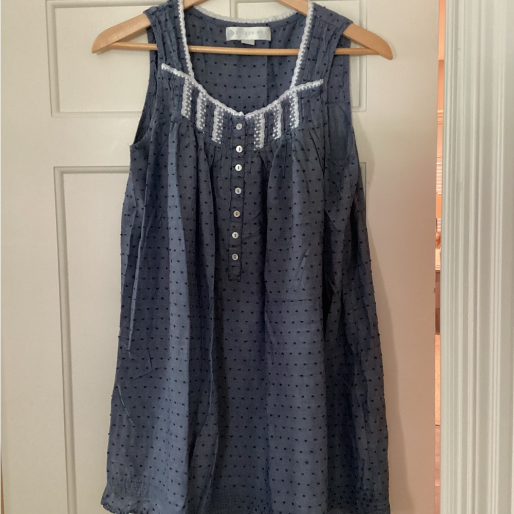 Eileen West Nightgown.  Swiss dot, 100% cotton with nice detailing.